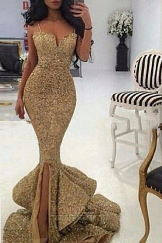 Robe de bal Sirène Elégant Décolleté Dans le Dos Naturel taille - Page 3