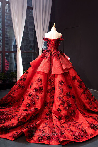 Robe de bal Longue Rosée épaule Cérémonial Manche Courte Mariage - Page 8