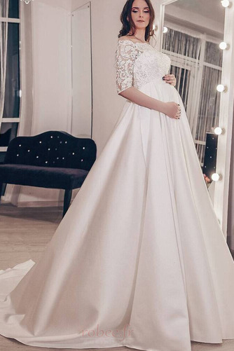 Robe de mariée Taille haute Grossesse Rosée épaule Cérémonial - Page 1