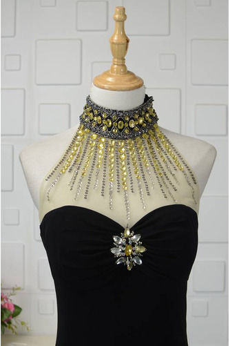 Robe de bal Longue Sans Manches Chic Col haut Corsage Avec Bijoux - Page 4
