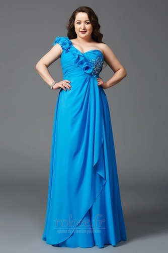 Robe de soirée Été Une épaule A-ligne Mousseline Naturel taille - Page 1