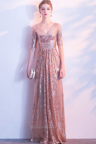 Robe de demoiselle d'honneur Manquant A-ligne Fourreau Pailleté - Page 1