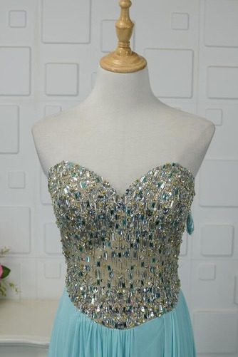 Robe de soirée Laçage Sans Manches A-ligne Perler Printemps Chiffon - Page 7