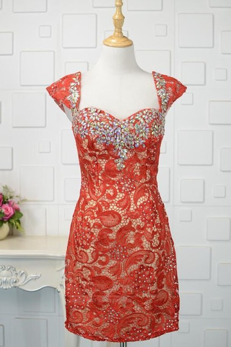 Robe de soirée Chic Glissière Près du corps Rosée épaule Couvert de Dentelle - Page 2