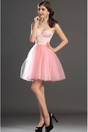 Robe de bal Tulle Mode Sablier Perle rose Col en Cœur Sans Manches - Page 5