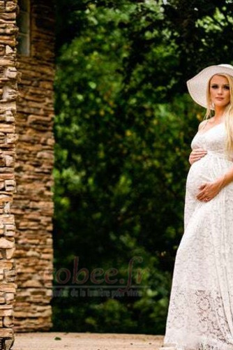 Robe de mariée Sexy Été Col en V Foncé Entrecroisé Plage Empire - Page 6