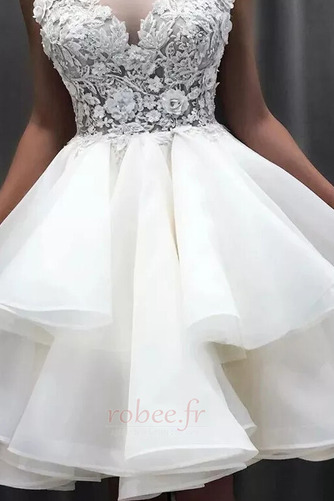 Robe de mariée Été Sans Manches Petit collier circulaire A-ligne - Page 4