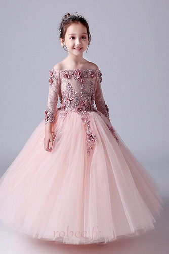 Robe de fille de fleur A-ligne Médium Manche Aérienne Cérémonial - Page 6
