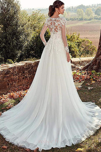 Robe de mariée Vente Elégant Train de balayage Col en V Mousseline - Page 2