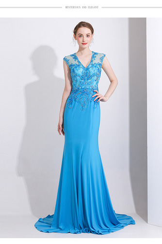 Robe de soirée Sirène Ample & Ornée Fourreau Avec Bijoux Sans Manches - Page 1