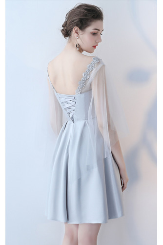 Robe de demoiselle d'honneur Longueur de genou Satin Norme A-ligne - Page 8
