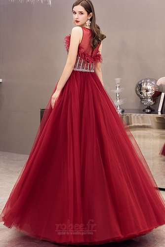 Robe de bal Petit collier circulaire A-ligne Montrer fin net - Page 2