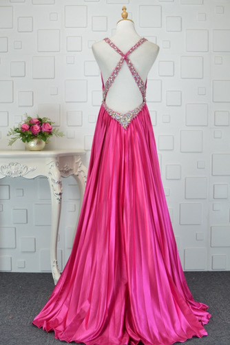 Robe de bal Dos nu Étirer Satin Col en V Empire Luxueux Automne - Page 6