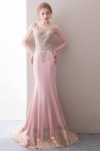 Robe de soirée Elégant Satin Automne Traîne Courte Naturel taille - Page 5