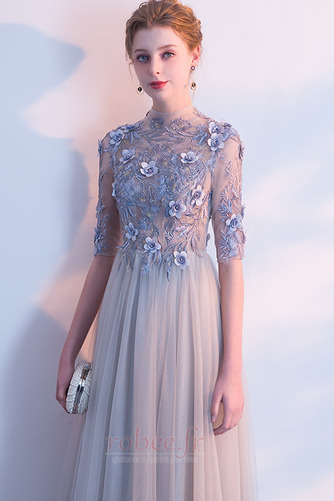 Robe de soirée Tulle Manche de T-shirt Décalcomanie Luxueux Longueur Cheville - Page 5