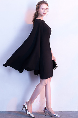 Robe de cocktail Satin Epurée a ligne Longueur de genou Fermeture éclair - Page 5