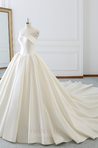 Robe de mariée Drapé Longue Cathédrale Elégant Sans Manches Printemps - Page 3