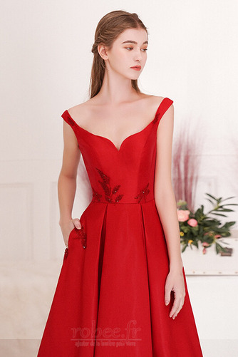 Robe de bal Sans Manches Manquant Traîne Courte Satin Drapé Automne - Page 5