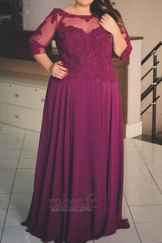 Robe de bal Tulle Col Bateau 3/4 Manche Fermeture à glissière - Page 1