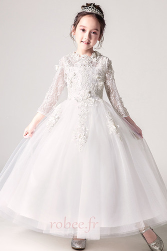 Robe de fille de fleur gossamer Naturel taille A-ligne Orné de Rosette - Page 4