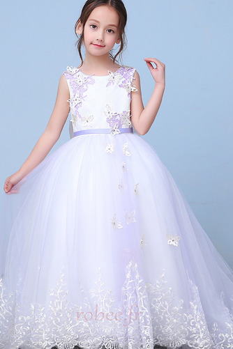 Robe de fille de fleur Sans Manches Nœud à Boucles Formelle Orné de Nœud à Boucle - Page 1