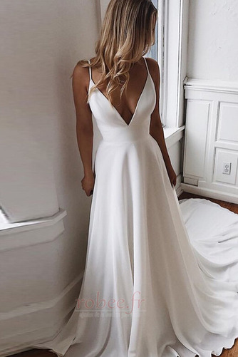 Robe de soirée Traîne Moyenne Fête Luxueux Appliquer Col en V - Page 1