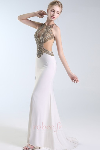 Robe de bal Petit collier circulaire Manquant Gazer A-ligne Satin Élastique - Page 4