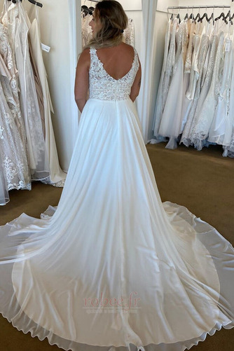 Robe de mariée A-ligne Couvert de Dentelle Longue Naturel taille - Page 2