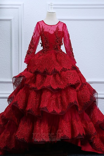Robe de fille de fleur Naturel taille Couvert de Dentelle Festonné - Page 7