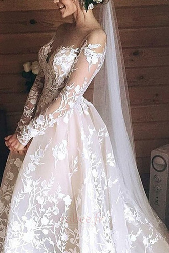 Robe de mariée Manche Longue De plein air Automne Dos nu gossamer - Page 4