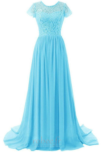 Robe de soirée Naturel taille Vente Dentelle A-ligne Sauge Manche Courte - Page 8