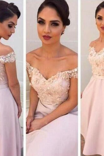 Robe de demoiselle d'honneur a ligne Longueur Mollet Satin Couvert de Dentelle - Page 2