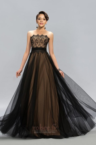 Robe de soirée Tulle Glissière Sans Manches Naturel taille Été - Page 1