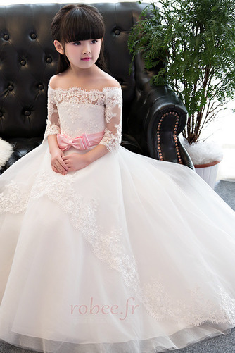Robe de fille de fleur Cérémonie Laçage Orné de Nœud à Boucle - Page 2