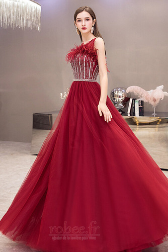 Robe de bal Petit collier circulaire A-ligne Montrer fin net - Page 4