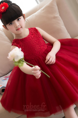 Robe de fille de fleur Milieu A-ligne Longueur de genou Sans Manches - Page 3