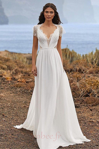 Robe de mariée Dentelle Automne Gaze Naturel taille Manche Courte - Page 1