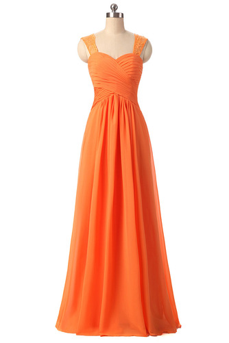 Robe de demoiselle d'honneur crêper Naturel taille Chaussez A-ligne - Page 1
