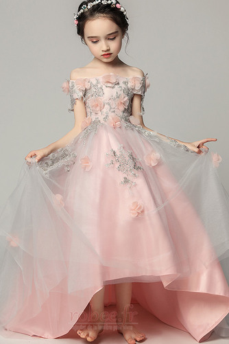 Robe de fille de fleur Satin Fleurs Été Fermeture à glissière - Page 1