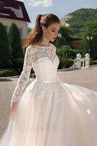 Robe de mariée Laçage Romantique Petit collier circulaire Traîne Courte - Page 4