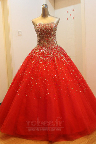Robe de bal Sans Manches À la masse Tulle Perle Pomme A-ligne - Page 3