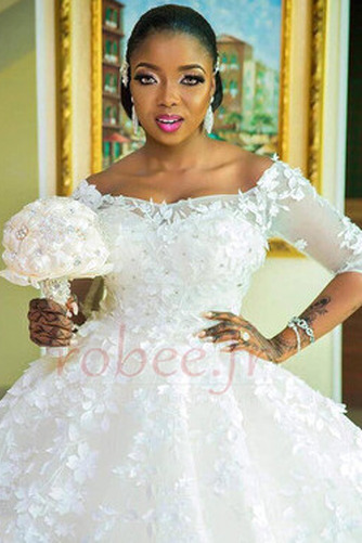 Robe de mariée Vente Cathédrale Perlé Manche Demi Laçage Naturel taille - Page 3