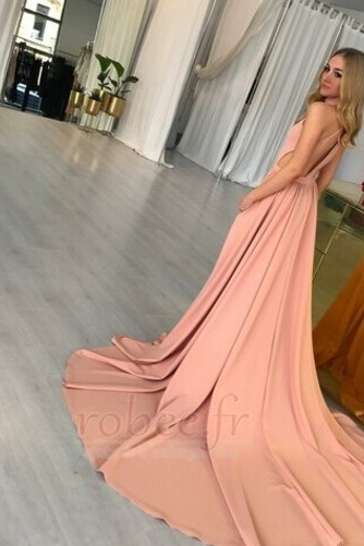 Robe de bal Simple Naturel taille Dos nu Poches Traîne Courte - Page 3