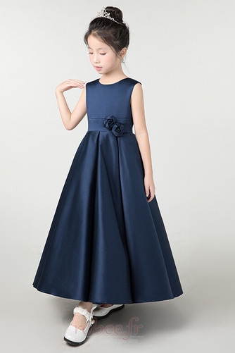 Robe de fille de fleur Satin a ligne Fermeture à glissière Mariage - Page 5