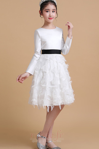 Robe de fille de fleur Soie Médium Manche Longue Col de chemise t - Page 3