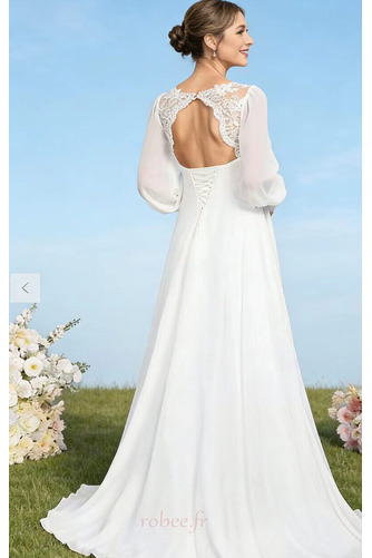 Robe de mariée Grossesse Manche Longue taille haute Drapé Longue - Page 4