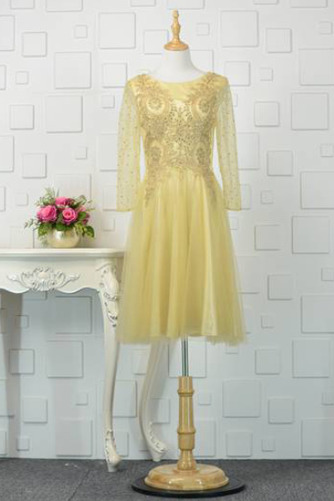 Robe de soirée gossamer Longueur de genou Manche Longue Montrer - Page 1