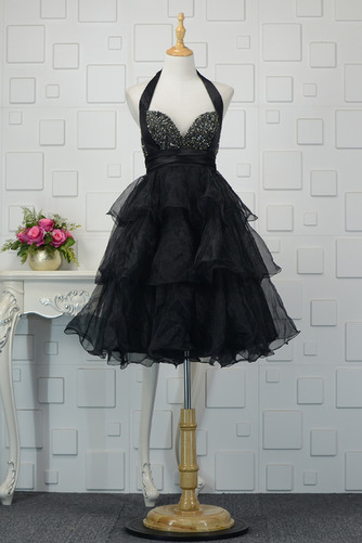 Robe de cocktail Tulle Perle Dramatique Montrer Dos nu Multi Couche - Page 1
