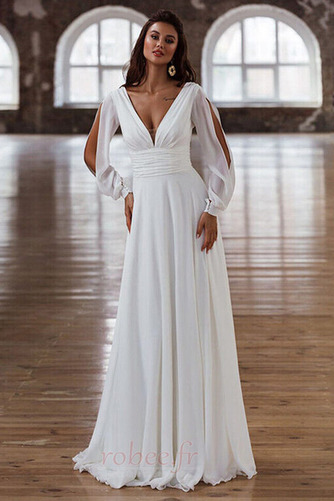 Robe de mariée Drapé Traîne Courte a ligne Printemps Manche de T-shirt - Page 1
