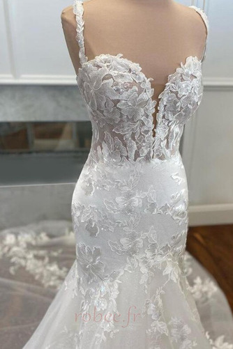 Robe de mariée Sirène Bretelles Spaghetti Fermeture à glissière - Page 4